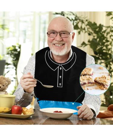 Waterproof Adult Bibs for Seniors | Reusable & Washable Clothing Protection | Black Sloppy Slack - Buy Online on GoSupps.com