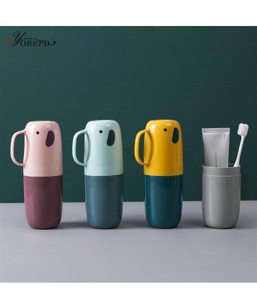 Portable Travel Toothbrush Cup Set | Cute Couples Toothbrush Case & Bathroom Accessories - Digjobk (Color: 1) - Buy Online on GoSupps.com