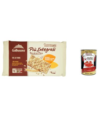 Galbusera PiùIntegrali Ricchi di Fibre, whole grain crackers rich in fibre 380 g + Polpa Italian Gourmet 400 g