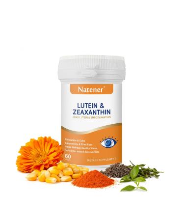 Natener 14 in 1 Eye Vitamins 25mg Lutein 5mg Zeaxanthin 24mg Astaxanthin 800mg Omega-3 & 100mg L-Theanine Supports Eye Health Moisture and Comfort*