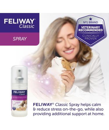 FELIWAY Classic 20ml Spray comforts cats and helps solve behavioural issues and stress/anxiety in the home and on the move - 20 ml (Pack of 1) - Buy Online on GoSupps.com