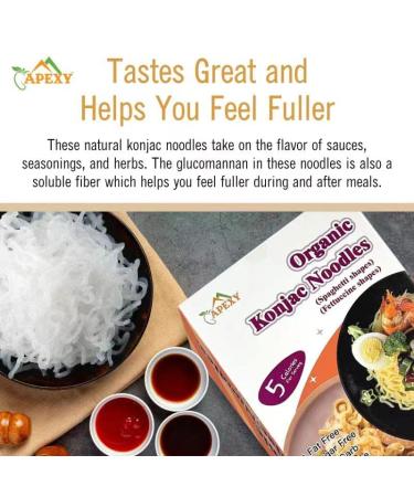 Apexy Organic Shirataki Konjac Noodle Variety Pack - 8 Pouches, 53.6oz - Low Calorie, Low-Carb & Gluten-Free Pasta - Vegan, Keto & Paleo-Friendly - Buy Online on GoSupps.com