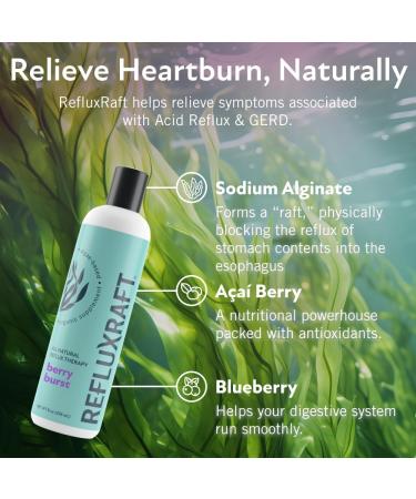 RefluxRaft Acid Reflux Therapy with Organic Alginate Rapid & Long Lasting Gerd LPR & Digestion Symptom Support Zero Sugar Gluten Free Low Sodium Berry Burst 47 Gel Servings 8 OZ Bottle 2 Pack - Buy Online on GoSupps.com