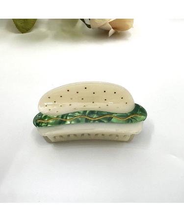 Hair Claw Clips Cute Hot Dog Hairpin Clip Headwear Cartoon Hamburg Grip Pin Teeth Clamp Hair Accessories for Women Girls Green - Buy Online on GoSupps.com