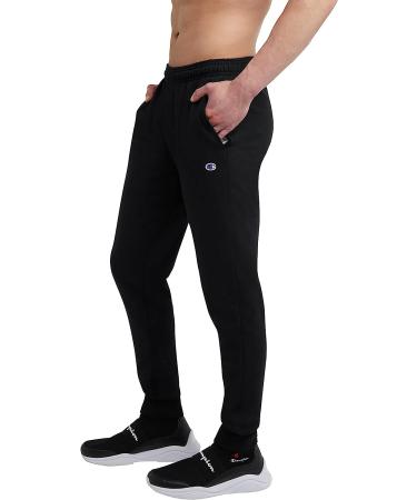 Champion Powerblend Fleece Joggers Sweatpants for Men - Black C Patch Logo (Regular/Big & Tall) - Buy Online on GoSupps.com