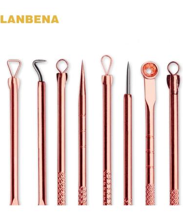 Rose Gold Acne Needle Set - 4-Piece Acne Removal Tool for Pimples Blackheads & Comedones - Buy Online on GoSupps.com