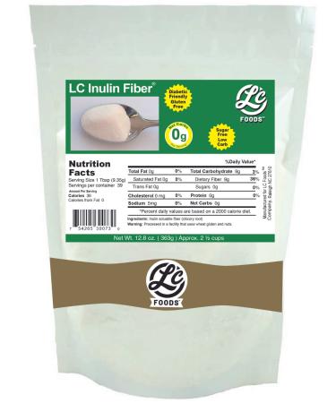 Inulin Fiber (Chicory Root) - LC Foods - All Natural - Low Carb - Gluten Free - No Sugar - Diabetic Friendly - 12.8 oz