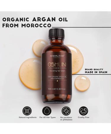 Simon & Tom Oshun Hair Serum - Organic Argan Oil for Nourished Smooth and Shiny Hair (100ml) - Paraben & Phthalate Free Controls Curly & Brittle Hair - Buy Online on GoSupps.com