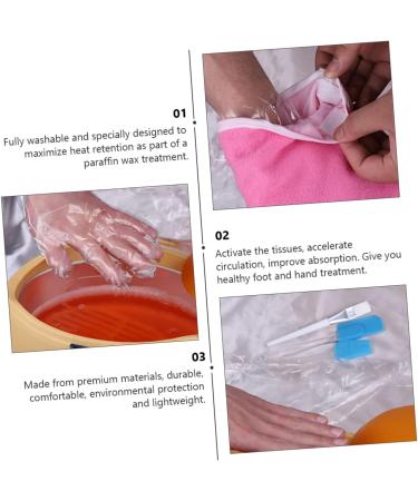 1 Set Hand and Foot Care Set Soothing Skin Warmer Paraffin Wax Mitts Paraffin Wax for Hand and Feet Exfoliating Scrub Gloves Bath Kit Bath Set Plastic Gloves (foot Covers) Work Spa 17.5x6cm Pink - Buy Online on GoSupps.com