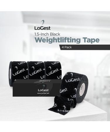 Logest 4 Pack Weightlifting Tape - Thumb Tape for Fingers Wrists Palms - 1.5-Inch Grip Tape for Deadlifting Rock Climbing Crossfit Equipment (Black/White) - Buy Online on GoSupps.com
