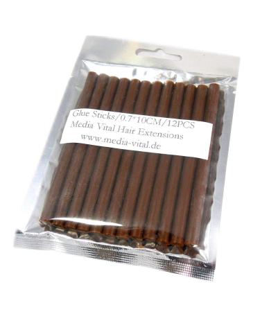Remyhaar.eu - keratin stick 7 mm for small keratin pistol 1-12 sticks for bonding extensions keratinbonding glue stick rebonds - brown 12 pieces 12 pieces brown