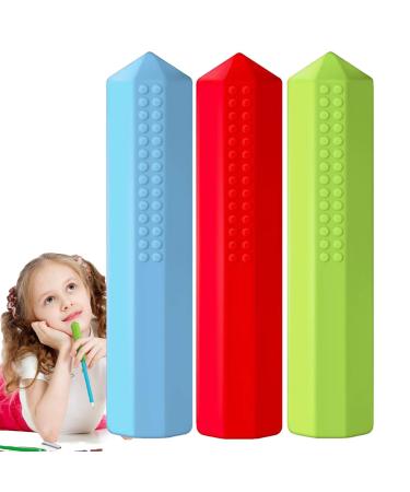 Chewable pencils-colored sensory pencil chewing attachment silicone pencil frame pencils for party gifts sensory pencil chewing attachment for boys and girls