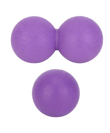 Beavorty 2st yoga ball peanut massage ball yoga massage roller double massage roller lacrosse massage hands train peanut double muscle roll the ball roll handy violet