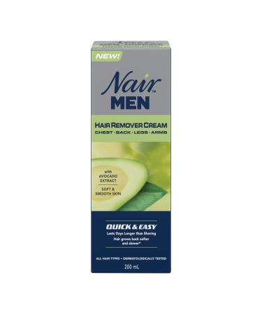 Nair Men Hair Remover Cream for Chest Back Legs & Arms with Avocado Extract 200mL 200 g (Pack of 1)