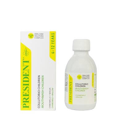 President President COLLUTORIO CHILDREN 6-12 Years Old Antiplaque Anti-Decay Strengthens and Protects Tooth Enamel Alcohol Free with Measuring Cap 200ml