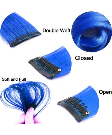 12 Pcs Rainbow Colored Clip-in Hair Extensions - 21 inch Synthetic Straight Hair for Kids, Girls, Women - Buy Online on GoSupps.com