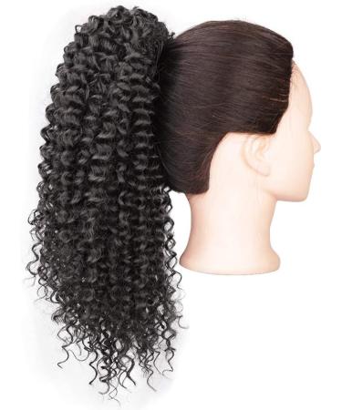 ColorfulPanda Afro Kinky Curly Ponytail - 16 Inches Black | Synthetic Hair Extension for Black Women with Clip-in Hairpiece - Buy Online on GoSupps.com