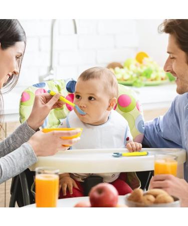 Vicloon Baby Utensils Spoon Fork Set 4pcs - Easy Grip Toddler Cutlery Feeding Set in Pink-Yellow Powder-blue - Buy Online on GoSupps.com