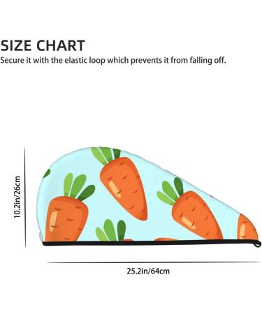 Cartoon Carrot Microfiber Hair Towel - Soft Super Absorbent Hair Wrap for Women | Quick Dry Coral Velvet for Long Curly & Thick Hair - Buy Online on GoSupps.com