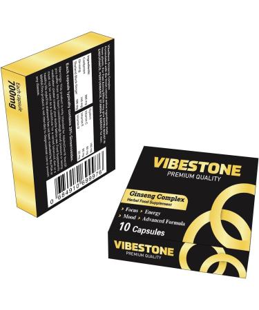 VIBESTONE Gold Stronger for Longer - Ultra Strong Performance Enhancing Pills for Men | Endurance Booster Supplement with Ginseng - 10 Capsules - Buy Online on GoSupps.com