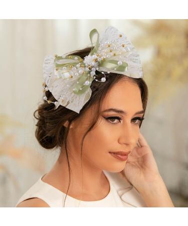 IYOU Bow Wedding Headbands Ivory Pearl Bridal Hair Bands Elegant Bridesmaid Bride Hair Accessories for Women and Girls - Buy Online on GoSupps.com