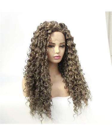 Buy Linen Brown Wavy Long Curly Hair Wig | Small Rolls Ladies Wig | International Shipping Available - Buy Online on GoSupps.com