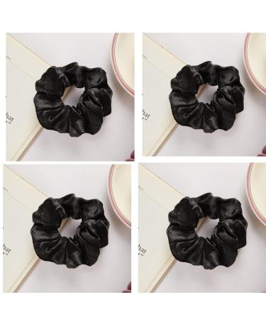 LFRNZS 6-Piece Satin Hair Scrunchies Set - Black Large Satin Hair Ties for Women and Girls - Buy Online on GoSupps.com