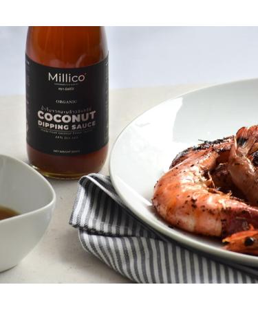 Millico Organic Coconut Dipping Sauce 200ml - Excellent for dipping stir-frying espacially for Thai Cuisine and startes soy free less sodium made from coconut flower nectar and sea salt - Buy Online on GoSupps.com