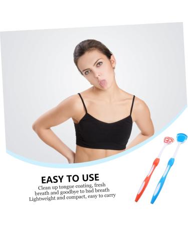 CliSpeed 2ST Tongue Cleaning Brush - Reusable Stainless Steel Oral Care for Fresh Breath Blue 19.5x3x0.6cm - Buy Online on GoSupps.com