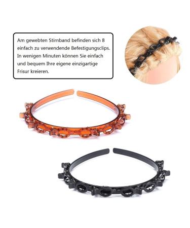 Voarge Hair Braid Tool - 2 Pack Headband with Brackets for Elegant Hairstyles - Stylish Hair Accessories for Women and Girls (Black & Brown) - Buy Online on GoSupps.com