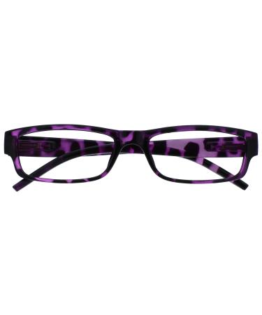 The Reading Glasses Company Purple Tortoiseshell Lightweight Comfortable Readers Mens Womens R32-5 +2.00 Purple Tortoiseshell +2.00 Magnification