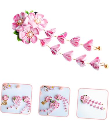 minkissy Japanese Hair Accessories Floral Hair Pins Vintage Kimono Flower Hair Clip Kimono Hair Accessories Kanzashi Hair Ornament Pink Hair Clips Kimono Flower Hairpins Manual Orchid Cloth - Buy Online on GoSupps.com