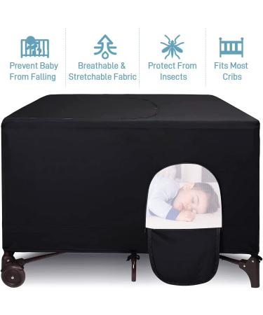 Kaitsece Pack and Play Crib Canopy Cover - Stretchy Breathable Travel Tent for Indoor/Outdoor Use - Blackout Baby Netting for Sleep/Play - Buy Online on GoSupps.com