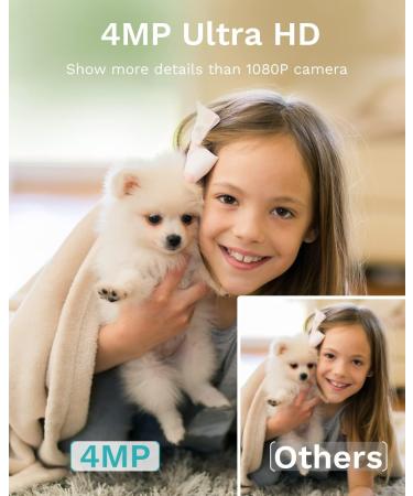 WUUK 4MP Indoor Security Camera - Pan Tilt Cam for Baby Monitor - Wi-Fi Home Security Pet Camera - Motion Detection & Tracking, Night Vision, 2-Way Audio - Alexa & Google Compatible - Buy Online on GoSupps.com