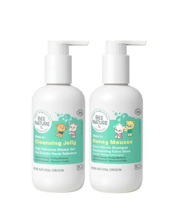 bee nature Bee Nature - Organic Children's Shower Gel 200ml - Honey Mousse Shampoo 200ml - 100% Biodegradable and Recyclable