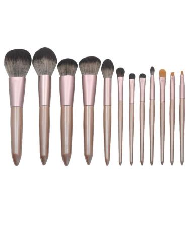 Set Coffee Brush 12 Pcs Tapered Handle Eyeshadow Powder Makeup Wooden Brush Real Perfection Makeup Brushes One Size Coffee