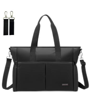 ROYAL FAIR Nappy Changing Bags Baby Changing Bag For Mom And Dad Portable Messenger Tote Bag With Pram Clips Maternity Diaper Bag Travel Tote Bag (42x33x18CM Black) 42x33x18CM Black - Buy Online on GoSupps.com
