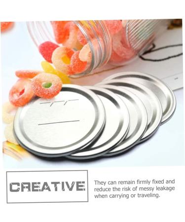 Yardwe 60 Pcs Mason Jar Lids Coffee Things Mason Jar Caps Cover Jars with Lids Mason Jar Top Lid Jam Jar Lid Coffee Stuff Wide Mouth Lids Discs Mason Jar Discs Glass Bottle Seal Tinplate - Buy Online on GoSupps.com