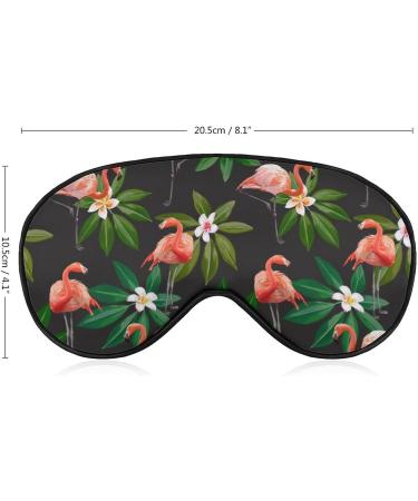 Flamingo & Exotic Leaves Pattern Sleep Mask - Adjustable Blindfold for Men and Women - Buy Online on GoSupps.com