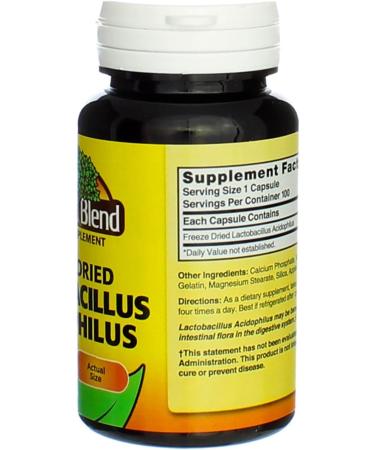 Nature's Blend Acidophilus Lactobacillin - 100 Capsules Pack of 3 - Buy Online on GoSupps.com