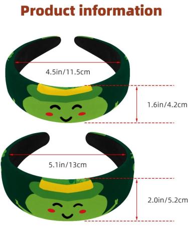2 Pieces Headbands Women Hair Head Bands Happy St Patrick Lucky Green Clover-1200 Non Slip Thick Padded Hairband Hair Band Hoops Vintage Thick Hair Wrap Multi-colored 7 - Buy Online on GoSupps.com