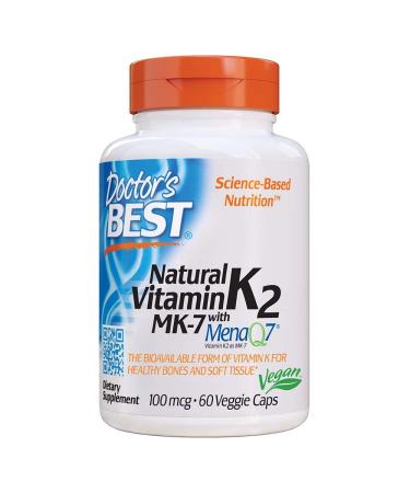 Doctor's Best Natural Vitamin K2 MK-7 with MenaQ7 100 mcg 60 Veggie Caps