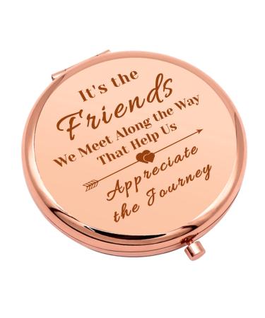 Friends Gifts for Girls Rose Gold Compact Mirror for Best Friends Sister Bestie Friendship Gifts for Women Graduation Gifts for Her Folding Makeup Mirror Christmas Birthday Gifts