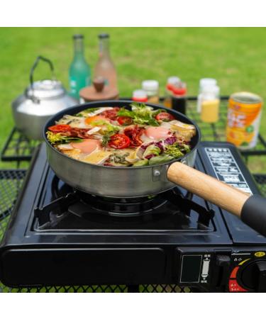IWOWHERO Camping Portable Pan Griddle Pan Non Stick Fry Pan Pans Egg Pan Flat Skillet Camping Cookware Non Stick Cooking Utensils Mini Pancake Pan Cook Pot Stainless Steel Lightweight - Buy Online on GoSupps.com
