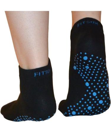 FitSox Anti-Slip Pilates Yoga Martial Arts Gym & Dance Socks - Prevent Falls in Black/Blue - International Shipping - Buy Online on GoSupps.com