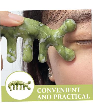 Gogogmy Jade Massage Comb - Handcrafted Body & Scalp Massager 11.5x1.5cm Green - Effective Relaxation & Wellness Tool - Buy Online on GoSupps.com