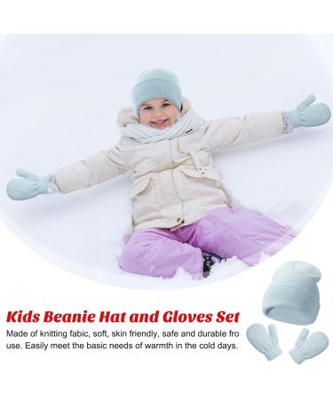 XYIYI Newborn Baby Winter Beanie Hat Mitten Set - Blue - Ages 2-5 Years - Buy Online on GoSupps.com