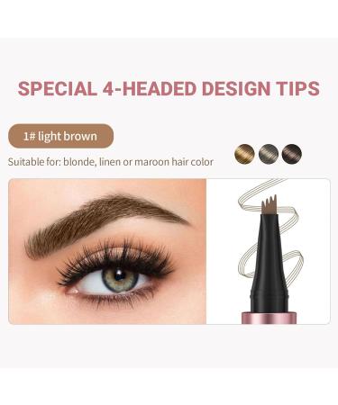 Bestvisse Waterproof Microblading Eyebrow Pencil with 4-Tip Applicator for Natural Eyebrows Long-Lasting Cosmetic Accessories - Buy Online on GoSupps.com