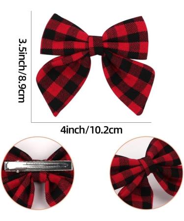 YUPs Tartan Bow Knot Hair Clips - Festive Handmade Plaid Fashion Accessory for Girls - Buy Online on GoSupps.com
