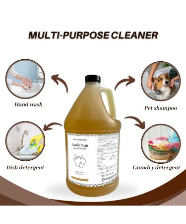 Liquid Castile Soap 1 Gallon - Unscented Organic Vegan Natural Body Wash & Baby Soap - All Natural Hand Soap for Sensitive Skin - Eco-Friendly Cleanser - Buy Online on GoSupps.com